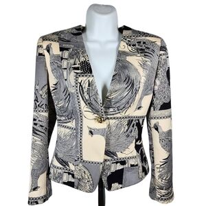 Salvatore Ferragamo Black and Cream Blazer